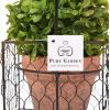 imagePure Garden Faux Boxwood  3Matching Realistic 95quot Tall Topiary Arrangements in Decorative Metal Baskets for Indoor Home or Office Set of 3Ornamental Pot