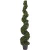 image5 Ft Artificial Boxwood Spiral Topiary Tree  Realistic Fake Plant with Weighted Pot for Indoor or Outdoor Use  Artificial Plants for Living Room Office or Home Decor by Pure Garden Green5ft