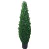 imageArtificial Cypress Topiary37 Tower Style Faux Plant in Sturdy Pot  Realistic Indoor or Outdoor Potted ShrubHome Decor by Pure Garden3ft 5in