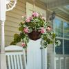 imageFaux Flowers White Geranium Hanging Natural and Lifelike Floral Arrangement with Basket for Home or Office by Pure GardenHot Pink