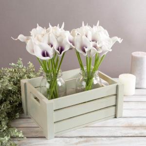 imageArtificial CallaLily with Stems  Real Touch Fake Flowers for Home Decor Wedding BridalBaby Shower More 24 Pc Set by Pure Garden Sunset OrangePurple White