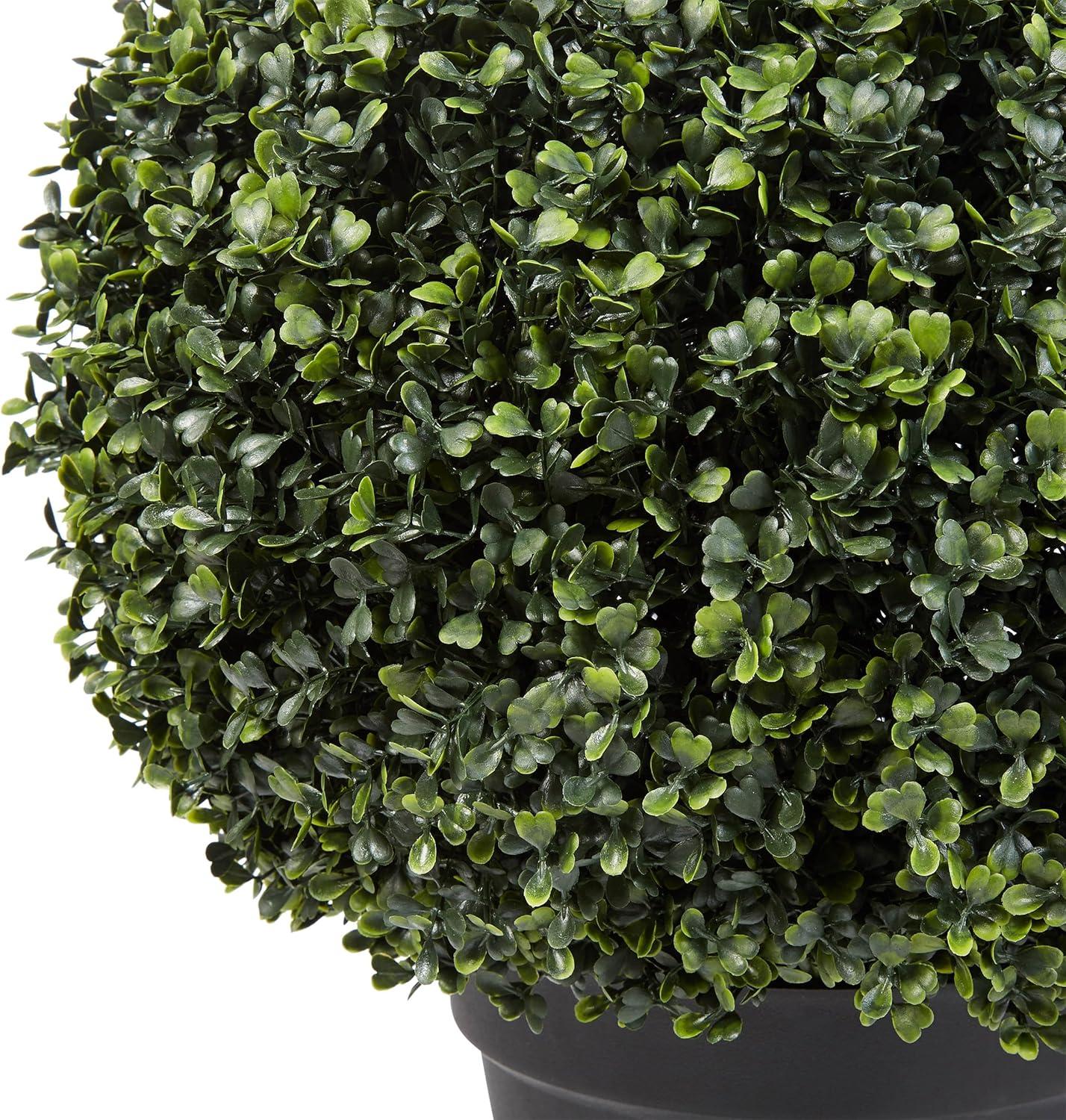 imageArtificial Boxwood Plant  21Inch Topiary Ball Faux Plant  Indoor or Outdoor Fake Plants for Home Entryway or Porch Decor by Pure Garden1Pack