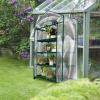 image4 Tier Mini Greenhouse  Portable Greenhouse with Locking Wheels and PVC Cover for Indoor or Outdoor  27 x 19 x 63Inch Green House by HomeComplete4Tier