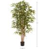 imageArtificial Bamboo Tree  6FT Fake Plant with Adjustable Leaves and Pot  Faux Plants Indoor for Home Restaurant or Office Dcor by Pure GardenNatural Trunk