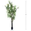 imageArtificial Japanese Bamboo Tree  5Foot Indoor or Outdoor Greenery Accent with Realistically Variegated PVC Leaves and 5Inch Pot by Pure Garden