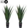 imageGiant Agave Fake Plant  52Inch Faux Succulent with Pot  Artificial Trees Blend Southwestern Style with Modern Home Decor by Pure GardenSet of 2