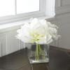 imageLilies Floral Centerpiece  Five CreamColored Lily Blossoms in a Clear Glass Bowl with Fake Water  Artificial Flowers in Vase by Pure Garden Cream85