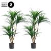 imagePure Garden Artificial Tree  51Inch Tropical Yucca Plant with Rubber Leaves and Natural Trunk for Living Room Bedroom and Office  Faux PlantsGreen