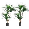 imagePure Garden Artificial Tree  51Inch Tropical Yucca Plant with Rubber Leaves and Natural Trunk for Living Room Bedroom and Office  Faux PlantsGreen