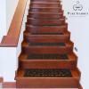 imagePure Garden NonSlip Stair Mats with Traction Control Grip Heavy Duty Rubber Tread Ornate Design For IndoorOutdoor Use Set of 2 Black Mat Pads