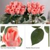 imagePure Garden Rose Artificial Flowers  18Pc Real Touch 115Inch Fake Flower Set with Stems for Home Decor Wedding or BridalBaby Showers CoralCoral