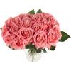 imagePure Garden Rose Artificial Flowers  18Pc Real Touch 115Inch Fake Flower Set with Stems for Home Decor Wedding or BridalBaby Showers CoralCoral