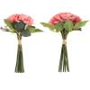 imagePure Garden Rose Artificial Flowers  18Pc Real Touch 115Inch Fake Flower Set with Stems for Home Decor Wedding or BridalBaby Showers CoralCoral
