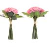 imagePure Garden Rose Artificial Flowers  18Pc Real Touch 115Inch Fake Flower Set with Stems for Home Decor Wedding or BridalBaby Showers CoralPink