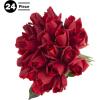 imagePure Garden Rose Artificial Flowers  18Pc Real Touch 115Inch Fake Flower Set with Stems for Home Decor Wedding or BridalBaby Showers CoralRed