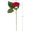 imagePure Garden Rose Artificial Flowers  18Pc Real Touch 115Inch Fake Flower Set with Stems for Home Decor Wedding or BridalBaby Showers CoralRed