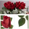 imagePure Garden Rose Artificial Flowers  18Pc Real Touch 115Inch Fake Flower Set with Stems for Home Decor Wedding or BridalBaby Showers CoralRed