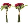 imagePure Garden Rose Artificial Flowers  18Pc Real Touch 115Inch Fake Flower Set with Stems for Home Decor Wedding or BridalBaby Showers CoralRed