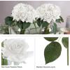 imagePure Garden Rose Artificial Flowers  18Pc Real Touch 115Inch Fake Flower Set with Stems for Home Decor Wedding or BridalBaby Showers CoralWhite