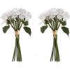 imagePure Garden Rose Artificial Flowers  18Pc Real Touch 115Inch Fake Flower Set with Stems for Home Decor Wedding or BridalBaby Showers CoralWhite
