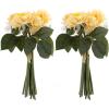 imagePure Garden Rose Artificial Flowers  18Pc Real Touch 115Inch Fake Flower Set with Stems for Home Decor Wedding or BridalBaby Showers CoralYellow