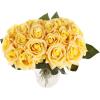 imagePure Garden Rose Artificial Flowers  18Pc Real Touch 115Inch Fake Flower Set with Stems for Home Decor Wedding or BridalBaby Showers CoralYellow
