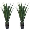 imageGiant Agave Fake Plant  52Inch Faux Succulent with Pot  Artificial Trees Blend Southwestern Style with Modern Home Decor by Pure GardenSet of 2