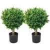 imageHedyotis Topiary Artificial Trees  Set of Two 24InchTall UVResistant Shrubs  IndoorOutdoor Fake Plants for Front Porch Decor by Pure Garden