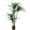 imagePure Garden Artificial Tree  51Inch Tropical Yucca Plant with Rubber Leaves and Natural Trunk for Living Room Bedroom and Office  Faux PlantsGreen