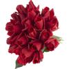 imagePure Garden Rose Artificial Flowers  18Pc Real Touch 115Inch Fake Flower Set with Stems for Home Decor Wedding or BridalBaby Showers CoralRed