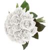 imagePure Garden Rose Artificial Flowers  18Pc Real Touch 115Inch Fake Flower Set with Stems for Home Decor Wedding or BridalBaby Showers CoralWhite