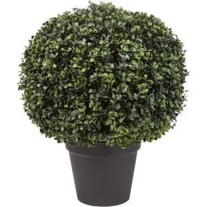 imageArtificial Boxwood Plant  21Inch Topiary Ball Faux Plant  Indoor or Outdoor Fake Plants for Home Entryway or Porch Decor by Pure Garden1Pack