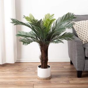 imageArtificial Cycas Palm Tree 3Foot Potted Faux Plant for Home or Office Decoration Ornamental Greenery for Indoor or Outdoor Use by Pure Garden3ft
