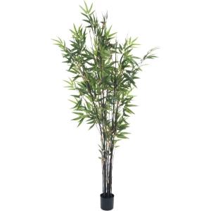imageArtificial Japanese Bamboo Tree  5Foot Indoor or Outdoor Greenery Accent with Realistically Variegated PVC Leaves and 5Inch Pot by Pure Garden