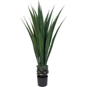 imageGiant Agave Fake Plant  52Inch Faux Succulent with Pot  Artificial Trees Blend Southwestern Style with Modern Home Decor by Pure Garden4ft 4in