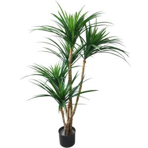 imagePure Garden Artificial Tree  51Inch Tropical Yucca Plant with Rubber Leaves and Natural Trunk for Living Room Bedroom and Office  Faux PlantsGreen