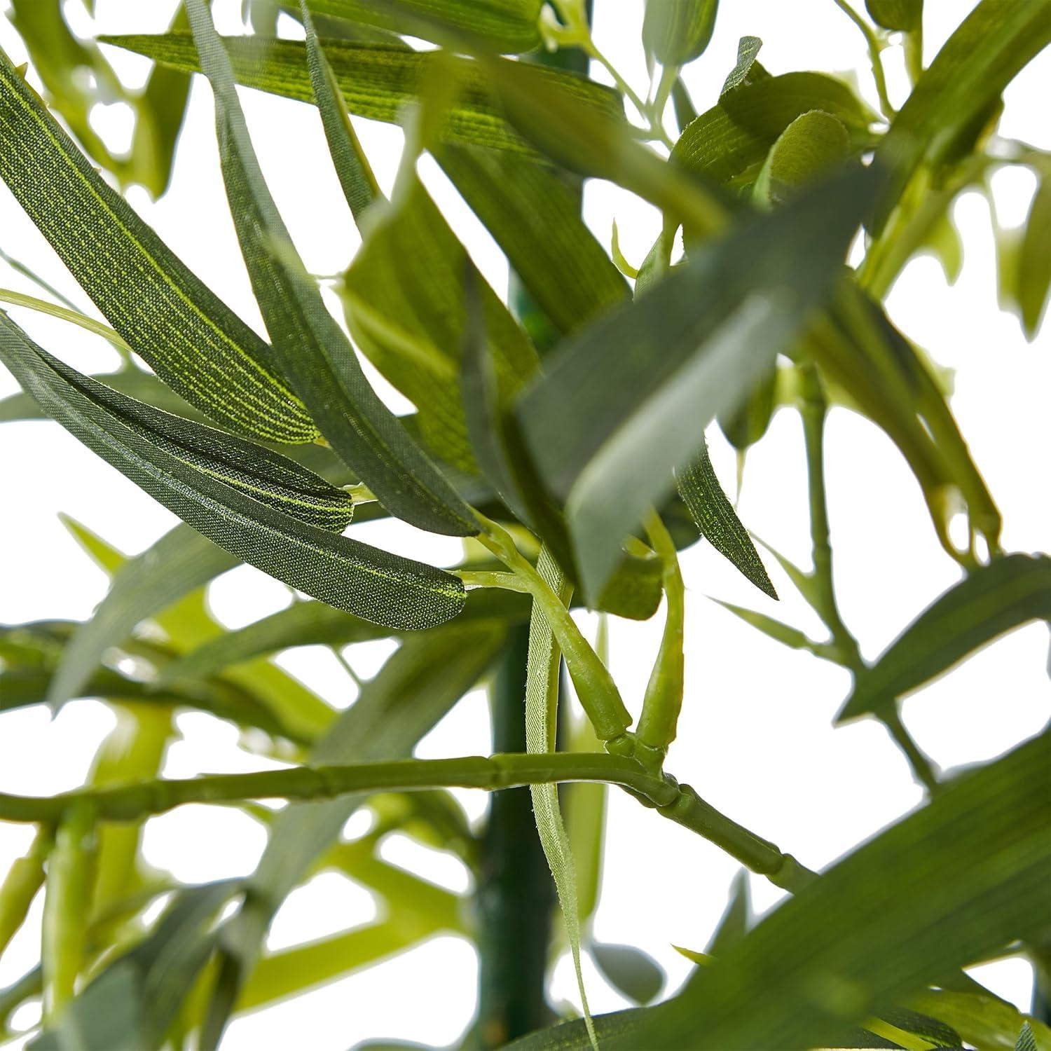 imageArtificial Bamboo Tree  6FT Fake Plant with Adjustable Leaves and Pot  Faux Plants Indoor for Home Restaurant or Office Dcor by Pure GardenGreen Trunk