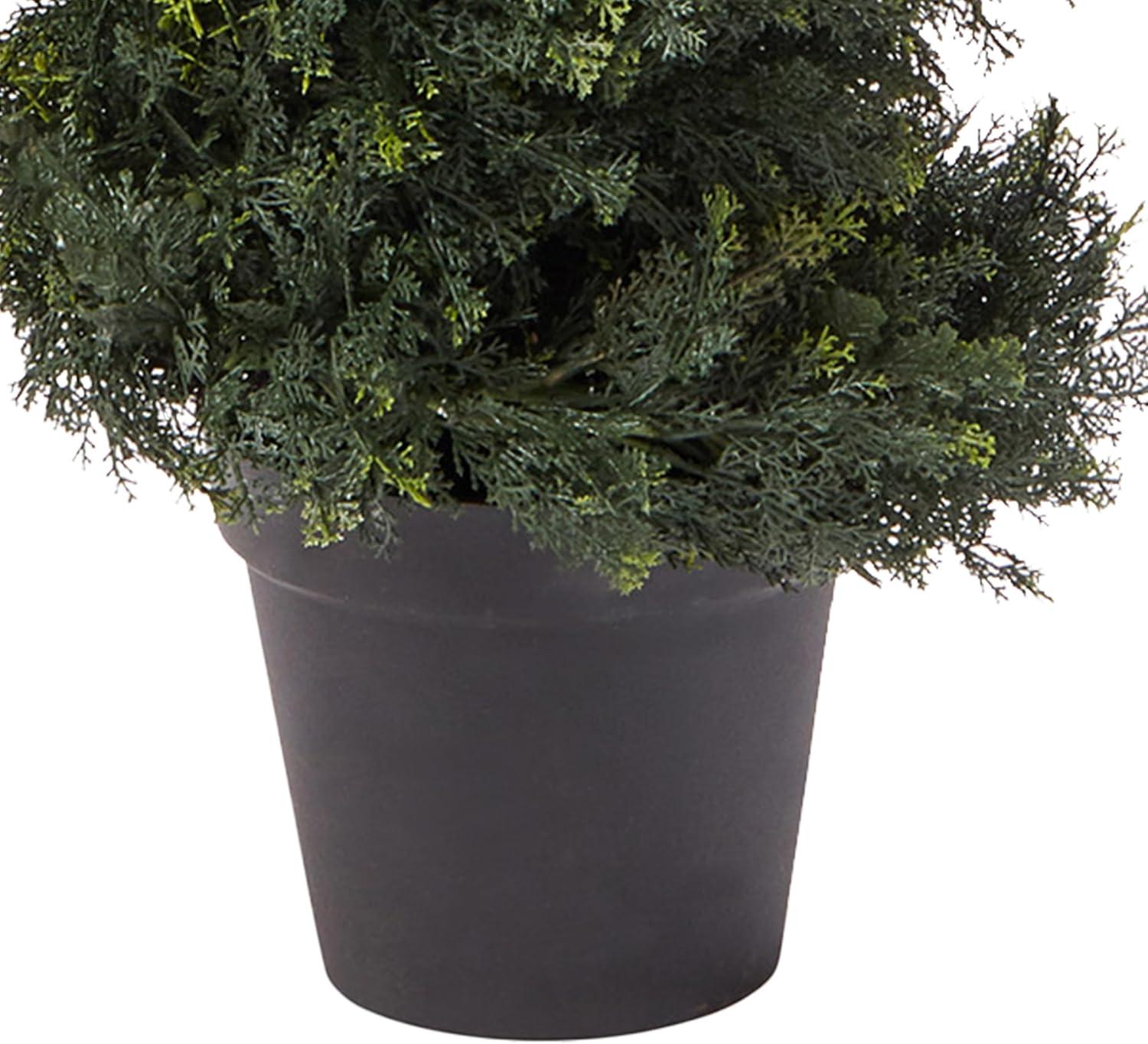 imageArtificial Tree  4FT Spiral Cypress Topiary Tree with Pot  UVProtected Indoor or Outdoor Fake Plants for Home or Porch Decor by Pure GardenGreen