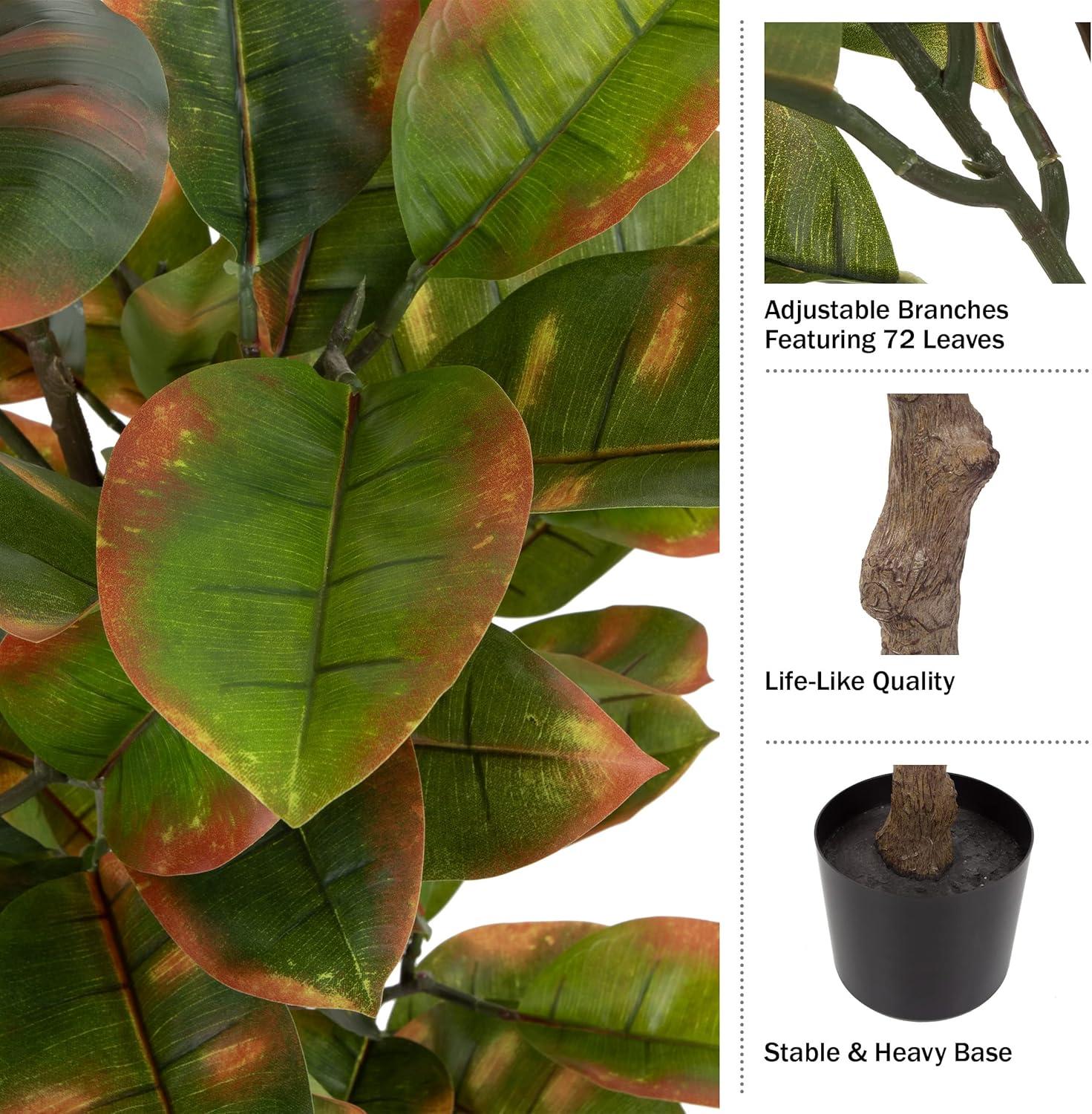 imagePure Garden Artificial Olive Tree  6Foot Potted Faux Plant with Fruit for Home or Office Decoration  Natural Looking Polyester LeavesVariegated Green