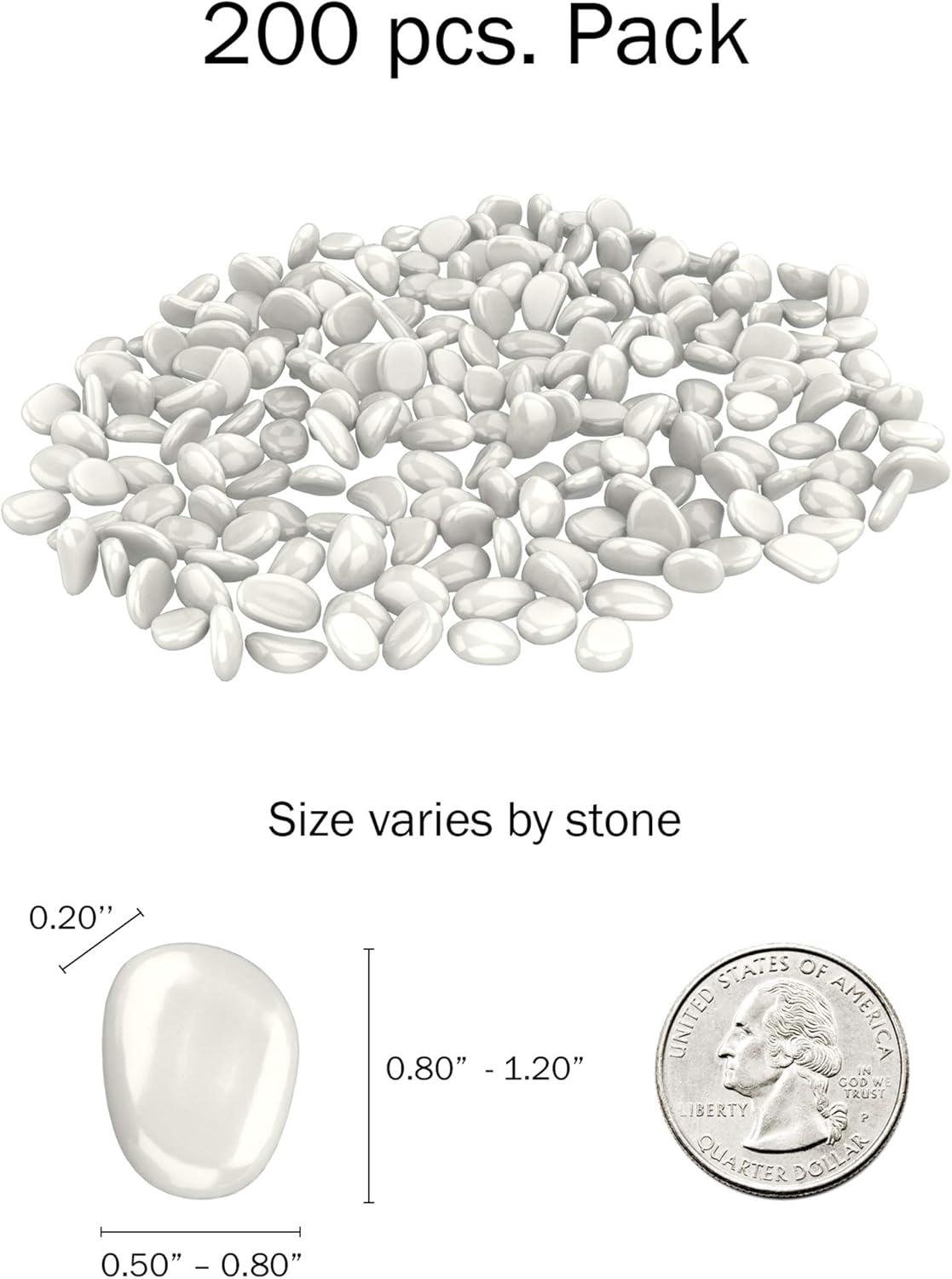 imagePure Garden GlowinTheDark Solar Pebble Lights 200 Ct Yellow Decorative Rocks for Flower Beds Walkways and PatiosBlue