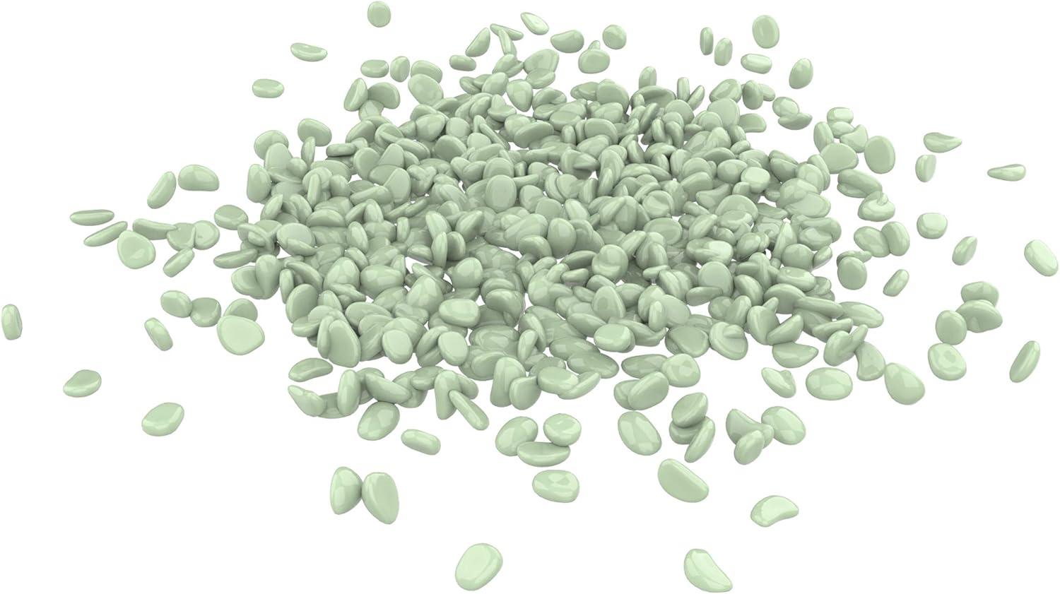 imagePure Garden GlowinTheDark Solar Pebble Lights 200 Ct Yellow Decorative Rocks for Flower Beds Walkways and PatiosGreen