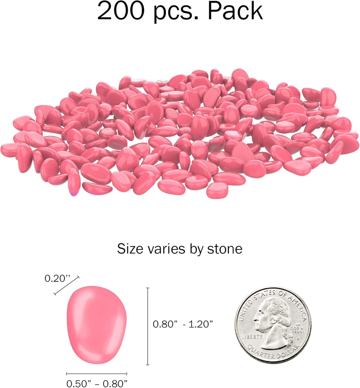 imagePure Garden GlowinTheDark Solar Pebble Lights 200 Ct Yellow Decorative Rocks for Flower Beds Walkways and PatiosYellow