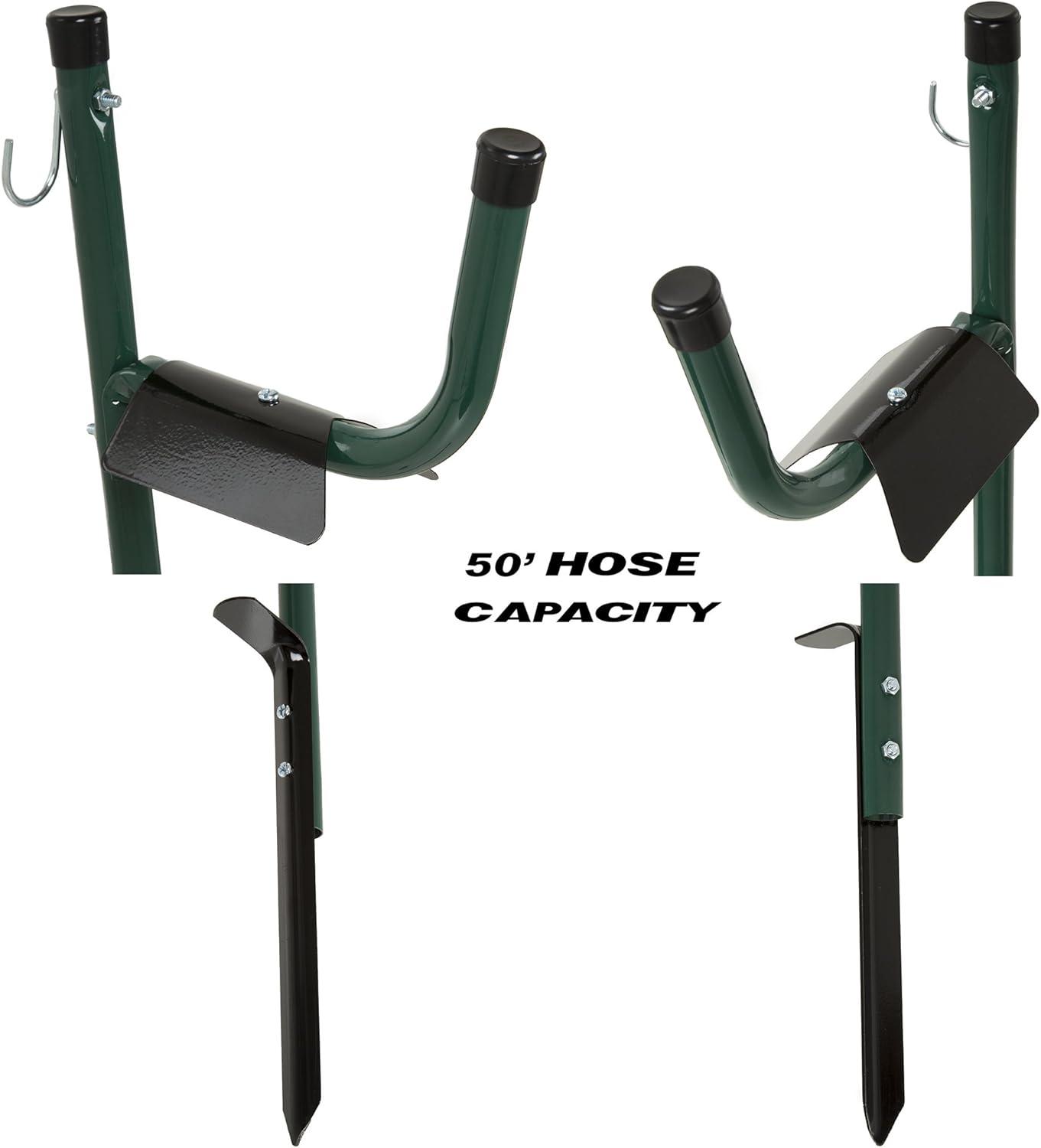 imageWater Hose Holder  EasytoInstall Garden Hose Storage Metal Rack with Stake  Outdoor Freestanding Reel for Yard or Landscaping by Stalwart