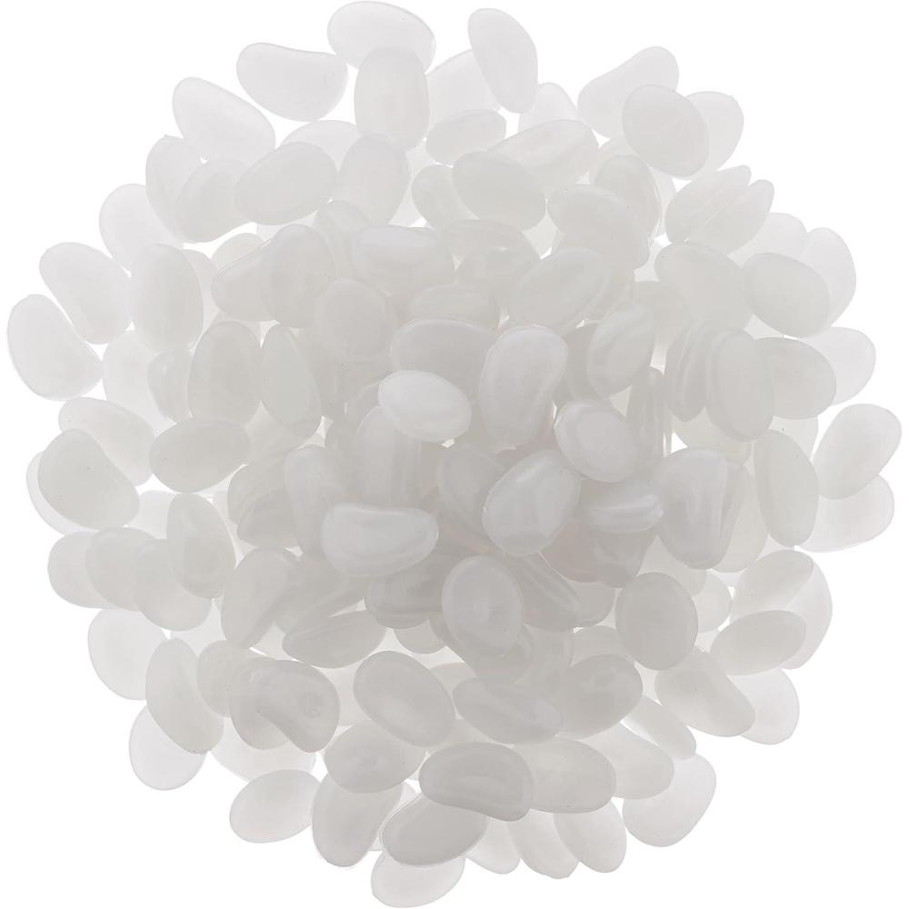 imagePure Garden GlowinTheDark Solar Pebble Lights 200 Ct Yellow Decorative Rocks for Flower Beds Walkways and PatiosBlue