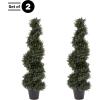 imageArtificial Tree  4FT Spiral Cypress Topiary Tree with Pot  UVProtected Indoor or Outdoor Fake Plants for Home or Porch Decor by Pure GardenGreen