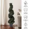 imageArtificial Tree  4FT Spiral Cypress Topiary Tree with Pot  UVProtected Indoor or Outdoor Fake Plants for Home or Porch Decor by Pure GardenGreen