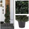 imageArtificial Tree  4FT Spiral Cypress Topiary Tree with Pot  UVProtected Indoor or Outdoor Fake Plants for Home or Porch Decor by Pure GardenGreen