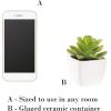 imageFaux Succulents  Assorted Lifelike Plastic Greenery Arrangements Decorative Ceramic Pots for Indoor Home or Office Dcor by Pure Garden Set of 4White Bowls