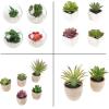 imageFaux Succulents  Assorted Lifelike Plastic Greenery Arrangements Decorative Ceramic Pots for Indoor Home or Office Dcor by Pure Garden Set of 4White Bowls