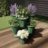 imagePURE GARDEN Set of 3 Stacking Planter Tower  3Tier Space Saving Flower Pots  IndoorOutdoor Vertical Herb and Vegetable Planter Sand StoneHunter Green